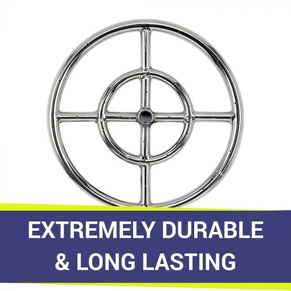 12 In Double-Ring Stainless Steel Burner With A 1/2 In Inlet